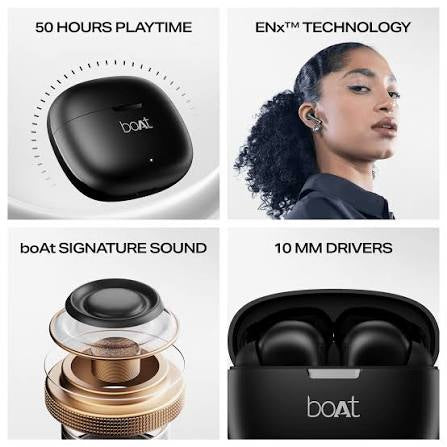 boAt Airdopes Pulse, 50H Battery, ENx Tech, Beast Mode, ASAP Charge, Bluetooth Earbuds, TWS Ear Buds Wireless Earphones with mic