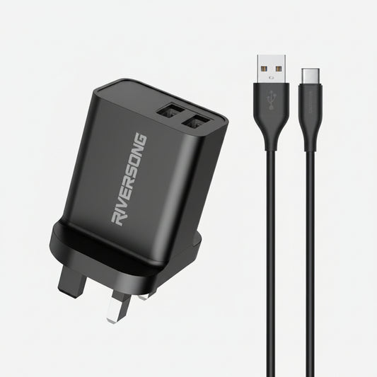 RIVERSONG SafeKub D2
Dual-Port Wall Charger & Lightning Cable Kit