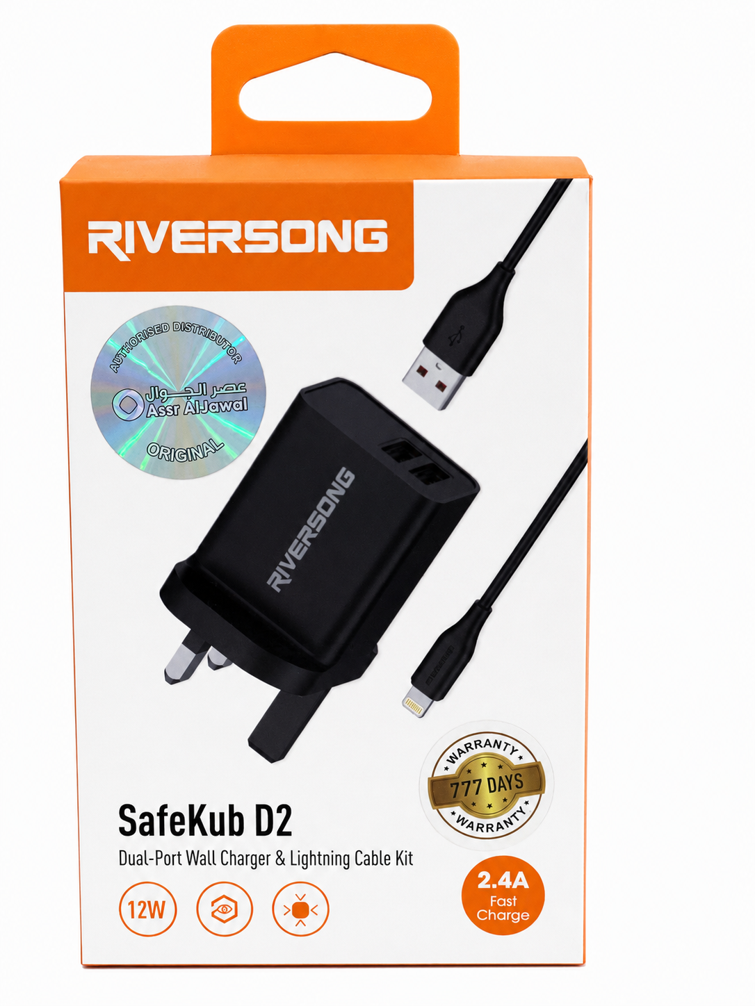 RIVERSONG SafeKub D2
Dual-Port Wall Charger & Lightning Cable Kit