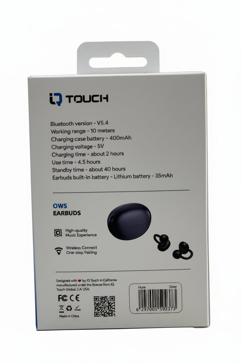 IQTOUCH OPEN-EAR EARBUDS
Lightwheight Comfort Nura