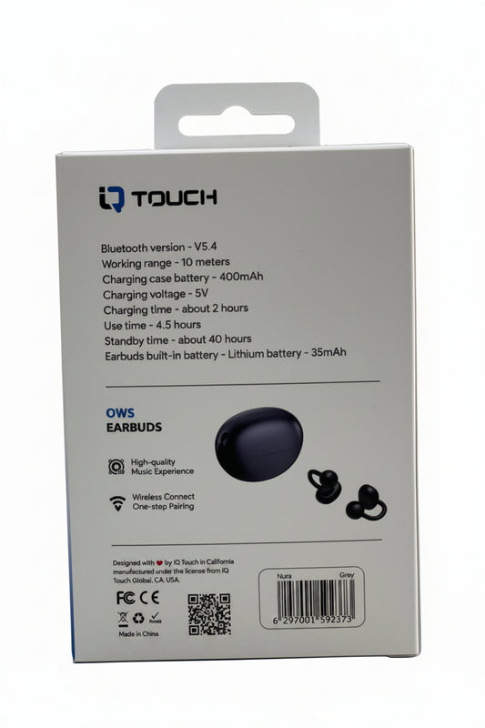 IQTOUCH OPEN-EAR EARBUDS
Lightwheight Comfort Nura