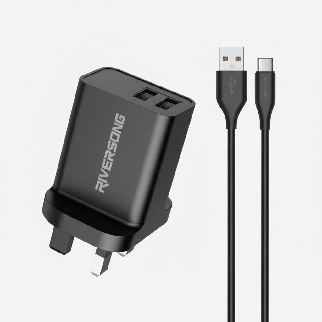 RIVERSONG SafeKub D2
Dual-Port Wall Charger & Lightning Cable Kit