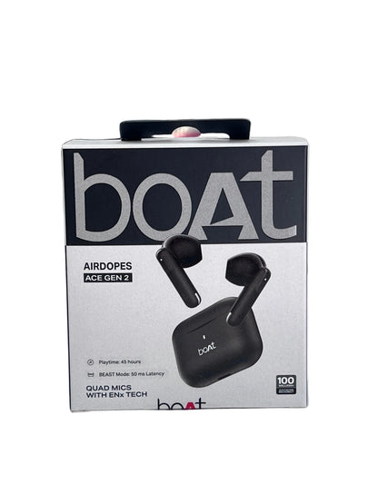 Airdopes Ace Gen 2, 13mm Drivers,ENx,45H Battery,
ASAP Charge TWS Earbuds Shadow Black