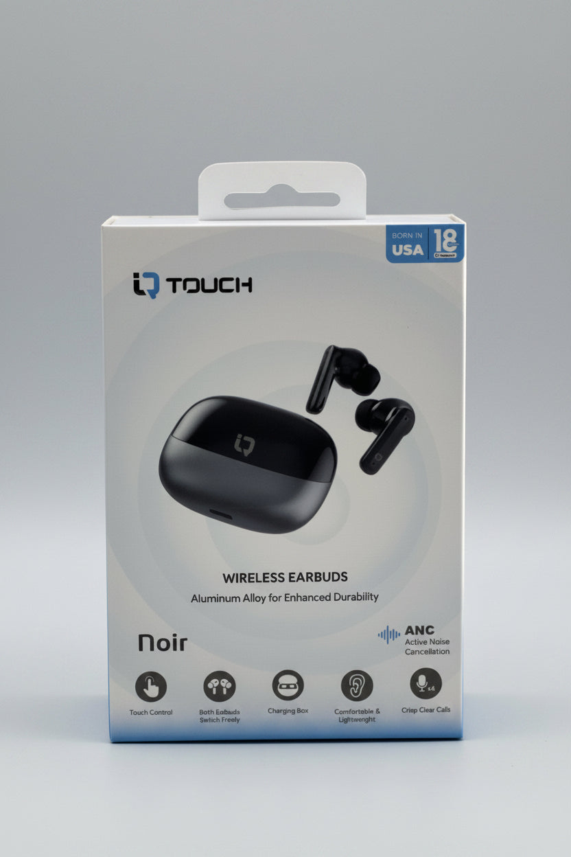 IQTOUCH Noir WIRELESS EARBUDS
Aluminum Alloy for Enhanced Durability ANC
Active Noise Cancellation