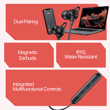Rockerz Strive, Dual Pairing, 30 HRS Battery, ENx Tech & ASAP Charge Bluetooth Headset Onyx Black