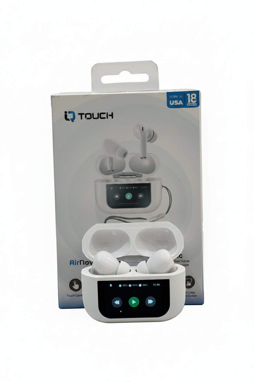 IQTOUCH LCD COLOR TOUCH SCREEN
TRUE WIRELESS EARPHONES IN-EAR
300mAh Charging Box ANC
Active Noise Cancellation