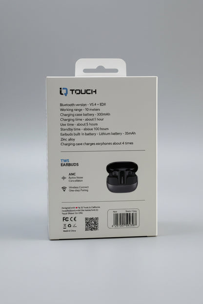 IQTOUCH Noir WIRELESS EARBUDS
Aluminum Alloy for Enhanced Durability ANC
Active Noise Cancellation