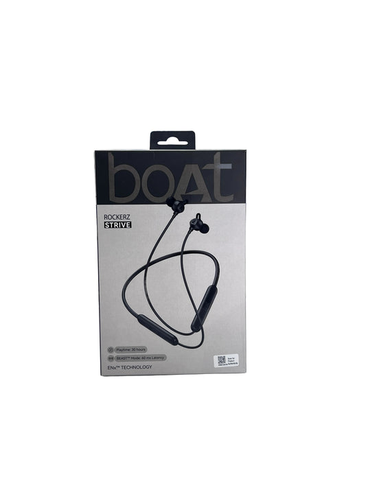 Rockerz Strive, Dual Pairing, 30 HRS Battery, ENx Tech & ASAP Charge Bluetooth Headset Onyx Black