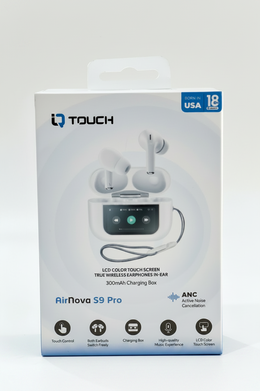 IQTOUCH LCD COLOR TOUCH SCREEN
TRUE WIRELESS EARPHONES IN-EAR
300mAh Charging Box ANC
Active Noise Cancellation