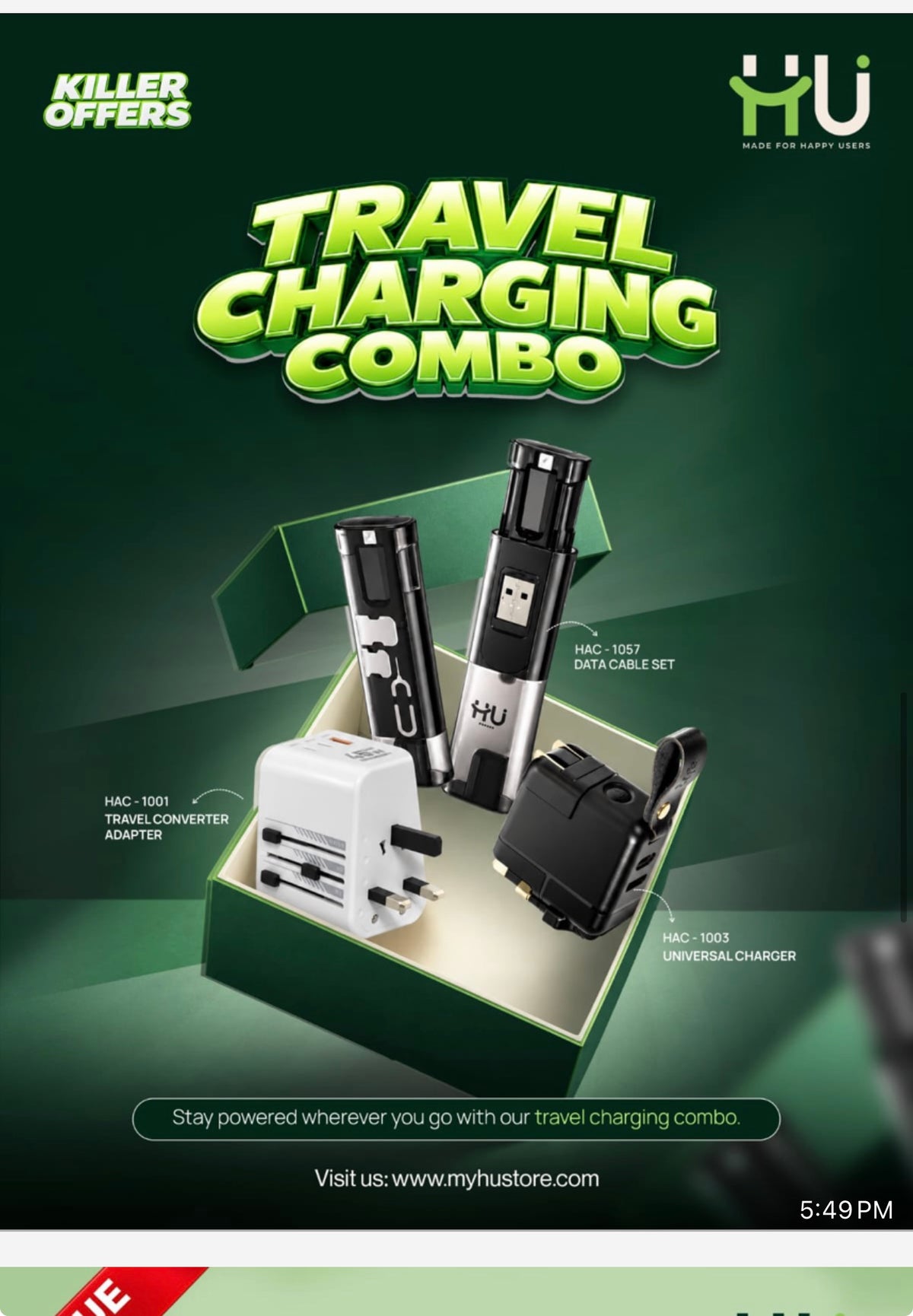 HU Travel Charging Combo